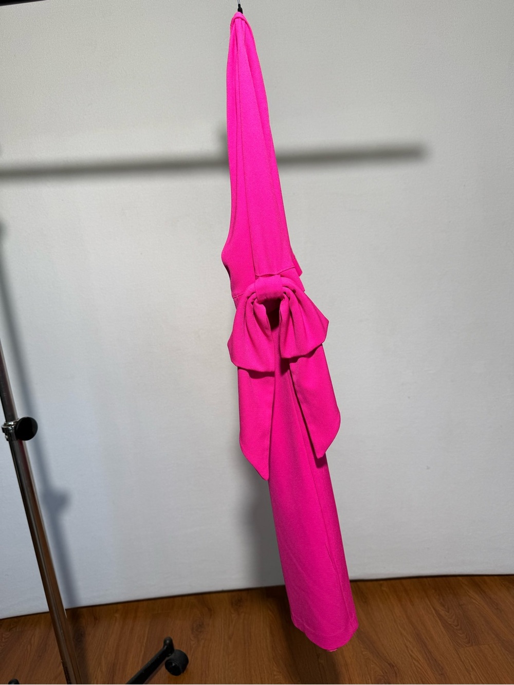 CeCe Bright Pink Shift Dress with Sleeve Tie Accents - Picture 2 of 6